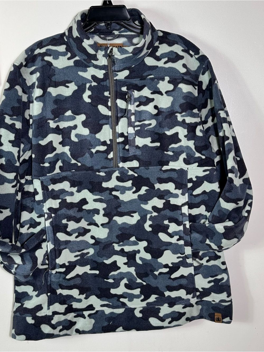 Levitate XXL Camo Quarter-Zip Fleece Pullover - Blue & Gray